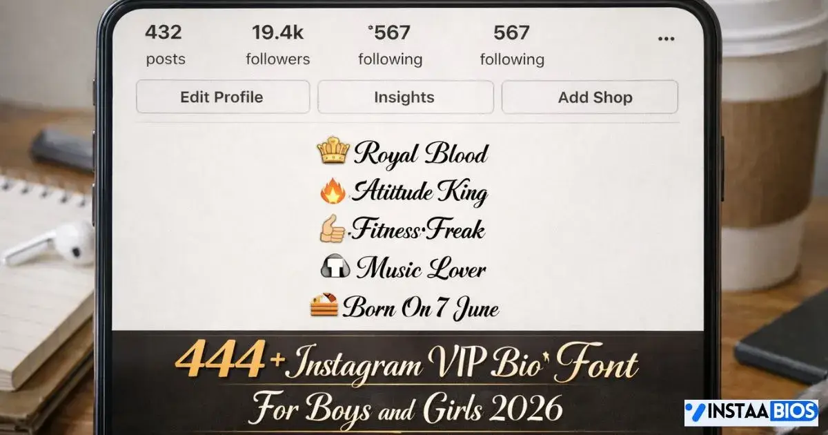 Instagram VIP Bio Stylish Font