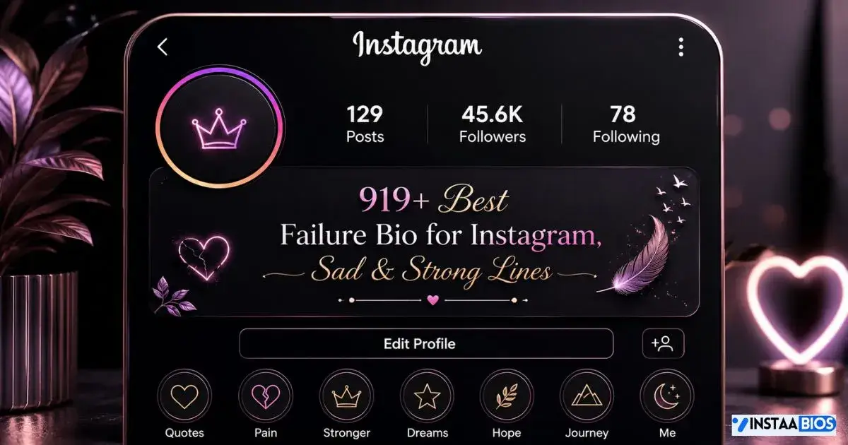 failure bio for instagram